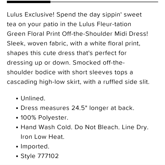Lulus Fleur-tation Green floral print off-the-shoulder midi dress - Picture 5 of 6